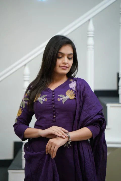 Pure Cotton Kurti With Embroidery Work  For Women