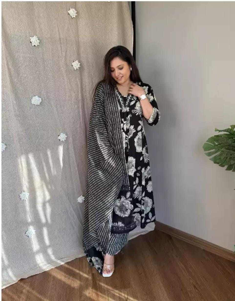 Midnight Bloom Kurta Set