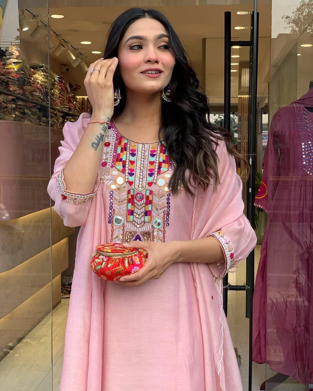 Blush Pink Embroidered Kurta Set